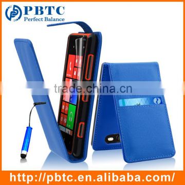Set Screen Protector Stylus And Case For Nokia Lumia 820 , Dark Blue Wallet Leather Cover Case