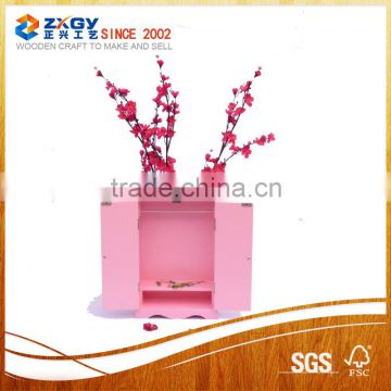 Small Pink Durable Wooden Cabinet