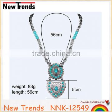 New arrival handmade turquoise beads short necklace
