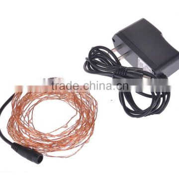 10m 100led with adapter led copper wire string light for Wedding decoration