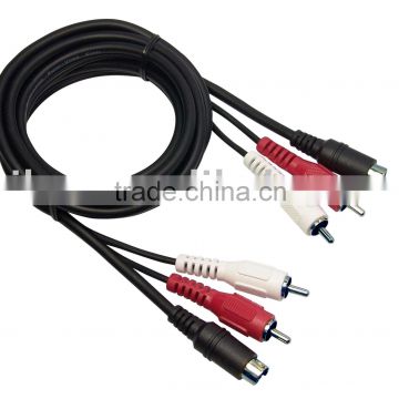 AV Cable, Audio Video Cable, 2RCA+MD4P Plugs to 2RCA+MD4P Plugs