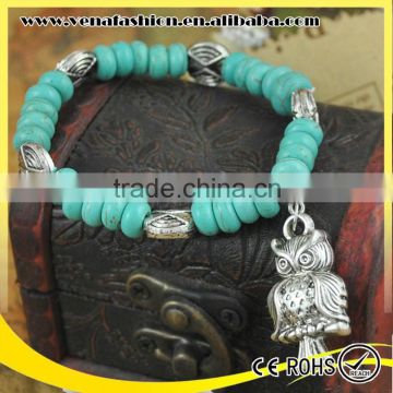 owl model tibetan silver turquoise bracelet, antique silver bracelet