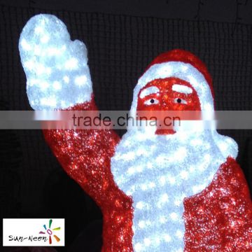 Christmas santa claus 3d model holiday time led decoration light outdoor plastic santa clause with high quality