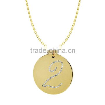 14k Yellow Gold Plating Collection In Number '2' Customize Design Pendants