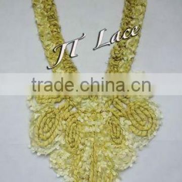 Light yellow chiffon mesh lace flower
