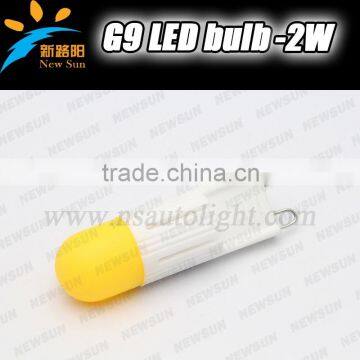 220V 2W Silicone Coated G9 LED Light Bulb Warm White Epistar COB LED Crystal Lamp Corn Bulb Chandelier Spot Light warm white