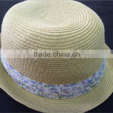 2014 Girls paper straw trilby hat