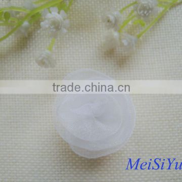 Wholesale cheap sheer ribbon rolled rosette for decoration