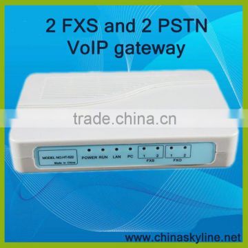 2 FXS and 2 PSTN VOIP Gateway , VOIP SIP Phone HT-522