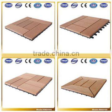 WPC DIY flooring tile slip resistance, easy to install DIY interlocking floor tiles, decking floor low price WPC tile