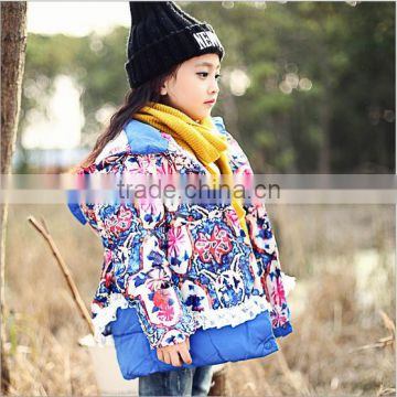 2016 korean style frozen girls coat winter cotton coat for kids mix color coat for children