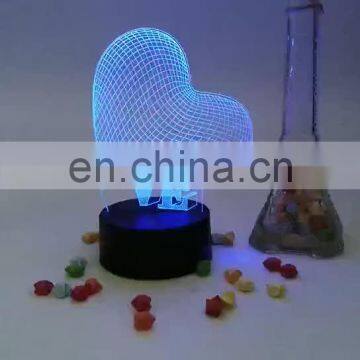 Led 7 Color acrylic plate 3d night light romantic lamp sleeping light