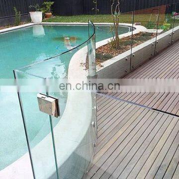 13mm Safety flat glass fencing clear tempered glass swimming pool fence