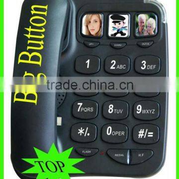 three bog picture corded telephone with bigg button for old people