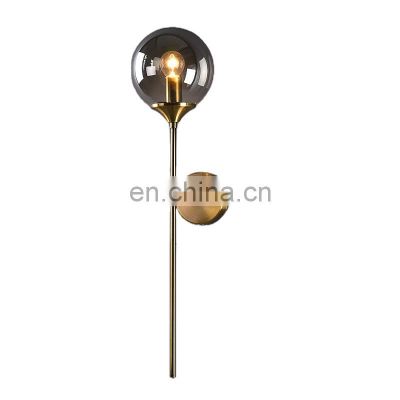 Nordic Retro Brass Wall Lights Round Ball Glass Wall Lamp Interior LED Decoration Wall Lamps
