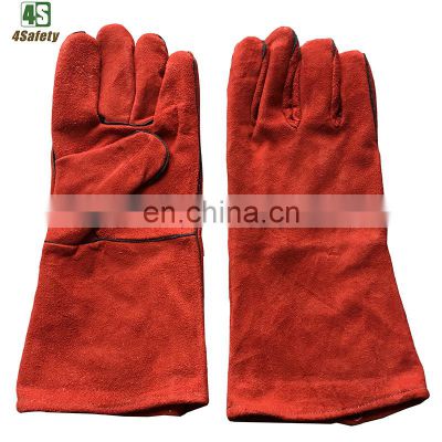 4SAFETY Hand Protective Leather Welding Safety Gloves Long Anti Cut