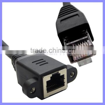 RJ45 Male to Female Ethernet Screw Lock Panel Mount LAN Network Extension Line Cord Cable