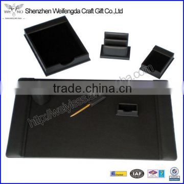 Exquisite Black 7PeicesOffice Desk Leather Stationery Set
