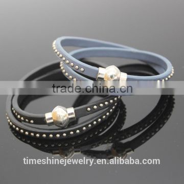 Latest PU Leather Bracelet With Magnetic Clasp for Women