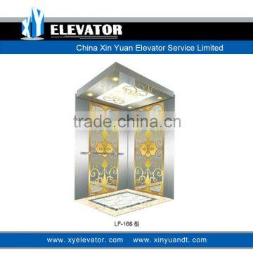 Etching Golden Cabin Residential Elevator Passenger Elevator