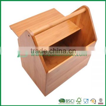 Full bamboo wooden bread bin/box with handle