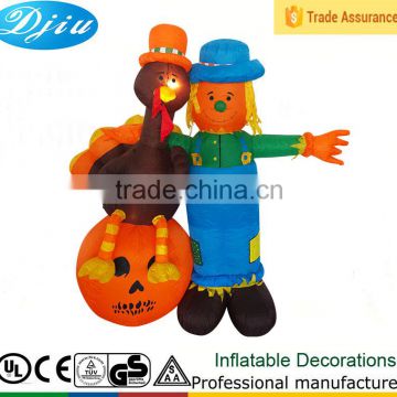 DJ-XT-127 inflatable farmer and turkey Thanksgiving decoration outdoor decoration new design