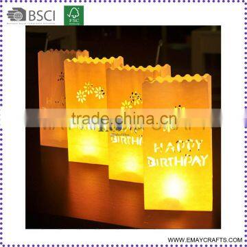 paper candle bags in white color