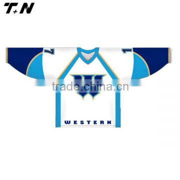 100% polyester full sublimated printing ice hockey jersey with customized design