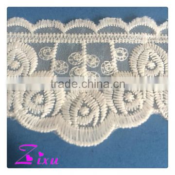 New product Ultra-soft cream color net lace fabric