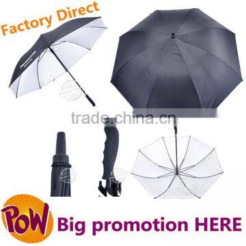 High quality double fiberglass ribs straight advertising promotional golf umbrella