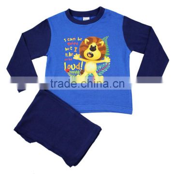 Children 100% cotton long sleeve printed t-shirt and pant