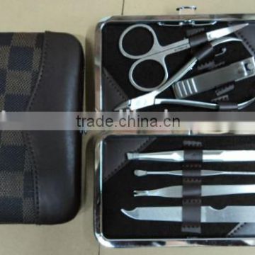 MRT-053 7pcs PU bag stainless steel nail set manicure tool