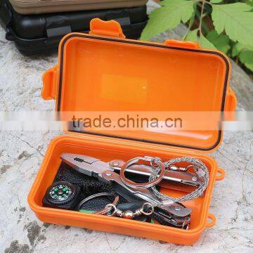 High quality and portable emergency survival tool with plastic box