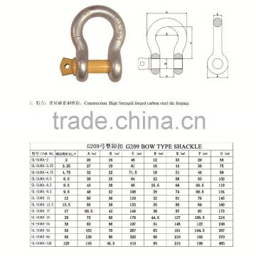 electric galvanized carbon steel bow shackle