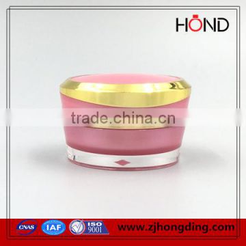 wholesale acrylic pink gold jar 15ml 30ml 50ml round plastic jars zhejiang acrylic jar