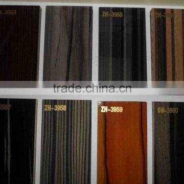 Wood grain and shinning glitter board by uv glossy paint mdf