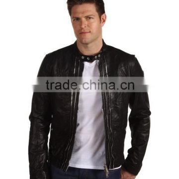 Men Leather Fashion Jacket / Men genuine leather jacket