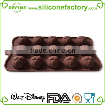 2016 newest FDA and LFGB standard ball shape silicone chocolate mould