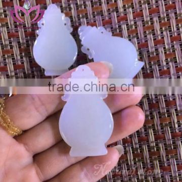 bottle shape white jade stone crafts pendent magnolia flower pendent