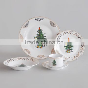20pcs ceramic dinnerware set with gold decal for promotional