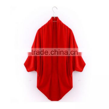 Chinese red european style winter oversize knitted poncho cape shawl