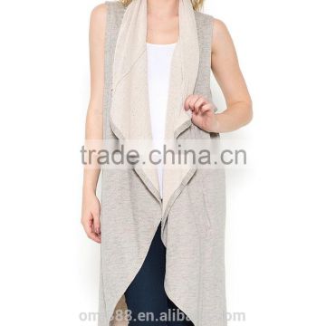 china supplier lady draped shawl collar vest outer
