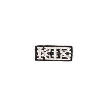 White Embroidered Sew On Badges 1.8cm  4.8cm Military Embroidered Patches