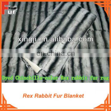 Dyed Chinchilla Design Rex Rabbit Fur Throw