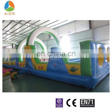 New ocean theme inflatable obstacle course,cheap inflatable obstacle slide playground
