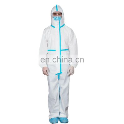 CE EN 14126 14605 13034 13982 Type 3b 4b 5b 6b  Nonwoven Disposable Workwear Coverall for Hospital Industry