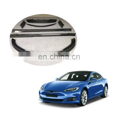 Carbon Fiber Re Style Body Kit Front Spoiler Rear Diffuser Side Skirts And Trunk Spoiler For Tesla Model S