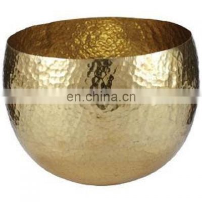 Brass hammered hanging bowl