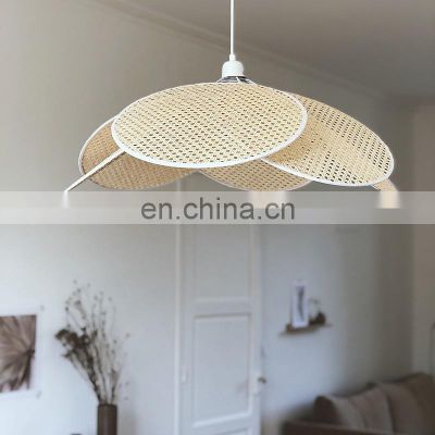 Japanese New LED Hanging Light Bamboo Art Pendant Lamp Chinese Zen Rattan Ceiling Lamps For Room Restaurant Room