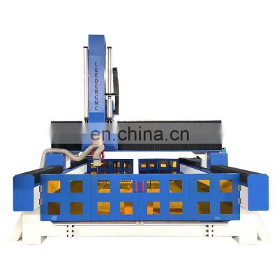 Jinan Leeder 5 axis swing head atc cnc router factory price 5 axis rotary spindle atc machine for wood and foam